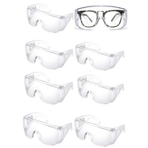 8個入 ゴーグル 保護メガネ 透明 耐衝撃性 曇り止め 保護用アイゴーグル 防塵ゴーグル｜pt-select-shop