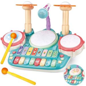 Jecimco 音楽おもちゃ 子供 多機能 ピアノ・鍵盤楽器の玩具 子ども 早期開発 知育玩具 パーカッション セット 男の子 女の子 電子｜pt-select-shop