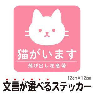 ステッカー 猫がいます 飛び出し注意 ドアの開閉にご注意ください 脱走防止 注意喚起 いぬ ねこ ペット 玄関 入口 ドア ポスト インターホン 防水 防犯 cis2