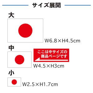 日本 国旗 中サイズ 2枚入 水無しで貼れる ...の詳細画像2