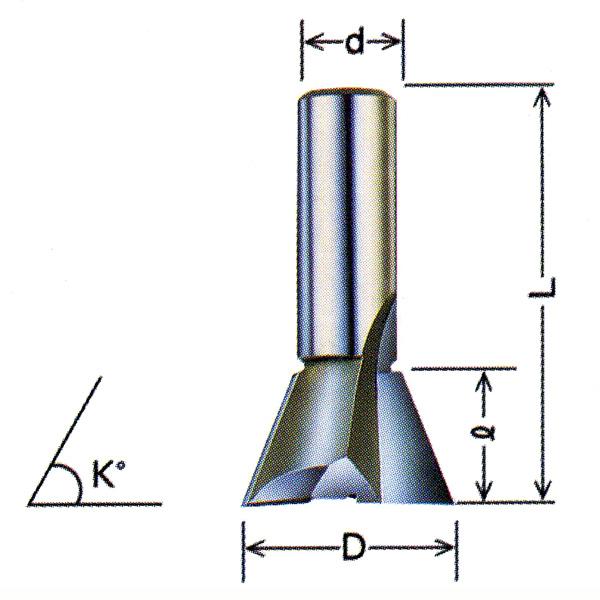 ルータービット・コーナービット 超硬アリギリ 12×20(6D)（ルーター用）