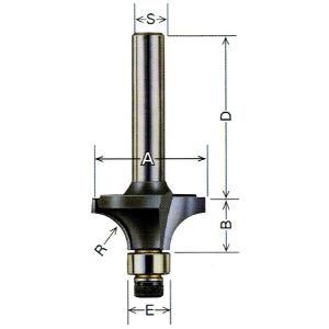 ルータービット・コーナービット ボーズ面 12×20R（ルーター用）｜ptools