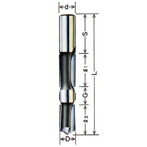 ルータービット・コーナービット 超硬2段（両面）フラッシュビット 6×8｜ptools