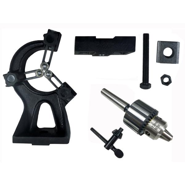 ピーウッド 木工旋盤用振れ止め＋ドリルチャックセット（PWL-1100VD/PWL-600VDI用）