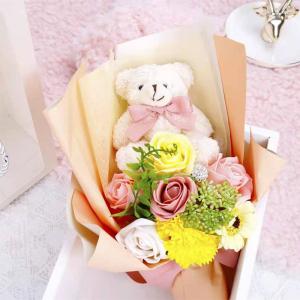 ソープフラワー 花束 くま ブーケ ギフト 発...の詳細画像4