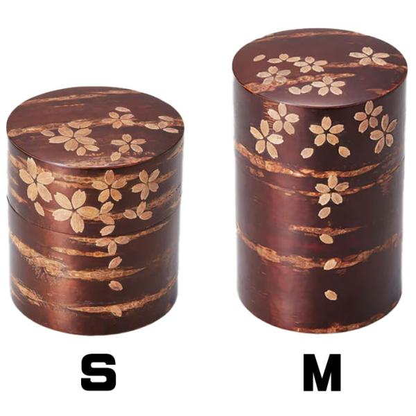 茶筒 桜  キッチン 調理器具・調理道具 山桜 経木 職人技 通気性 抗菌性 密閉性 美しい光沢 経...