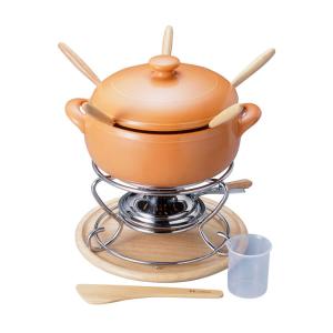 SHINKO 新光金属 チーズフォンデュセット T−210 陶器鍋付