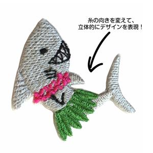 ワッペン アップリケ アイロン シャーク 1枚...の詳細画像3