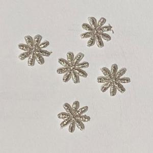 ワッペン アップリケ アイロン 小花 シルバー ...の商品画像