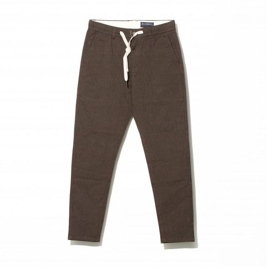 ILLCOMMONS STRIPE SLACKS PANTS BROWN（イルコモンズ　ストライプス...