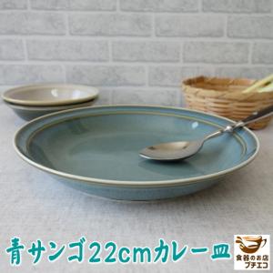 カレー皿 高級 青サンゴ 22cm パスタ皿 レンジ可 食洗機対応 美濃焼 日本製 深皿 おしゃれ オシャレ おすすめ モダン かわいい シチュー皿 スープ皿 22センチ