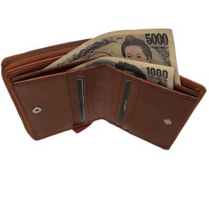 二つ折財布 革製 メンズ ジップタイプ ファス...の詳細画像5