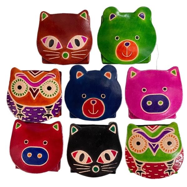 コインケース 財布 フクロウ柄 ねこ柄 ぶた柄 クマ柄 カエル柄 小銭入れ かわいい 動物柄 ふくろ...