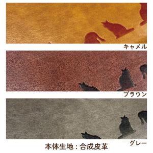 猫柄 財布 長財布 ラウンドファスナー フェイ...の詳細画像2
