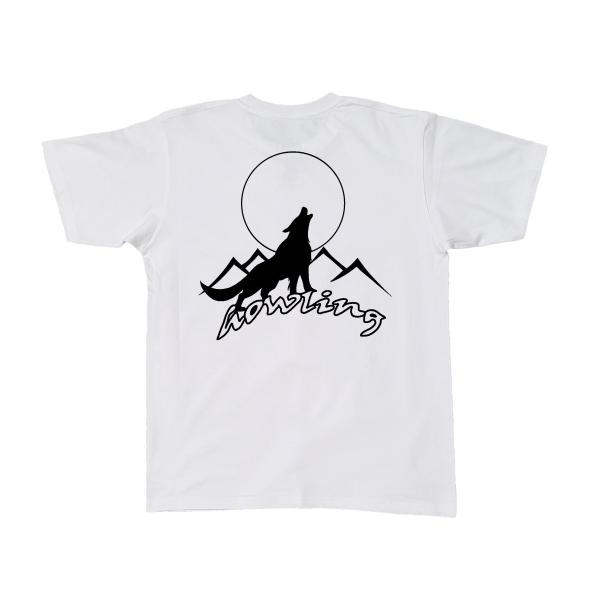 Tシャツ メンズ 半袖 レディース オリジナルイラスト バックプリント 白