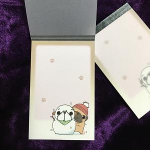 翌日発送 ミニメモ帳 雪だるまパグだるま？（ぱぐ グッズ）｜pugbiiki