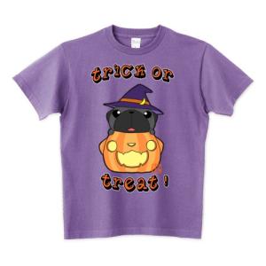 色・サイズ豊富　ハロウィンパグ3（黒パグ）5.6オンスTシャツ｜pugbiiki