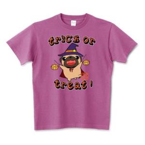 色・サイズ豊富　ハロウィンパグ2（フォーン）5.6オンスTシャツ｜pugbiiki