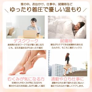 着圧ソックス 夜用 ふわもこ つま先なし オー...の詳細画像3
