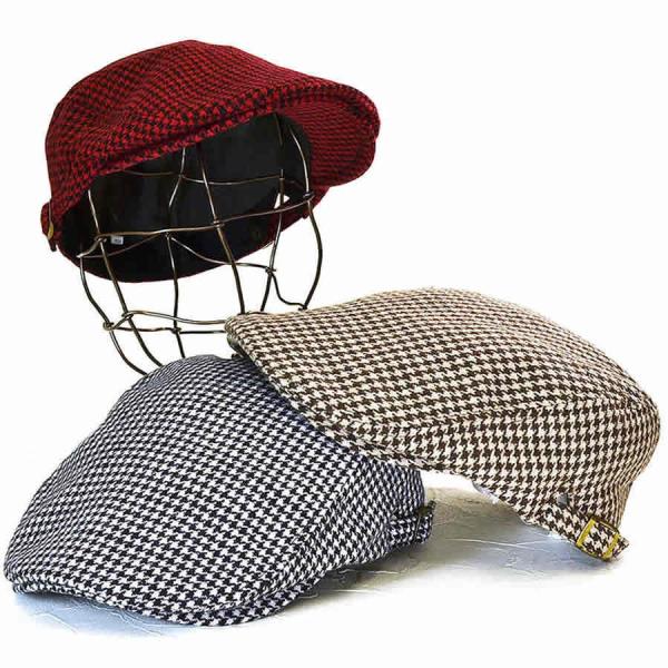 秋冬新作・/千鳥柄スタンダードハンチング/なににも合わせやすい定番柄！秋冬に合う生地感で暖かみのある...