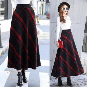 スカート 秋冬 コーデ ロング マキシ丈 ロングスカート チェック柄 赤 グレー ネイビー オレンジ インスタ映え 韓国ファッション ポイント消化 Rx0609 Vme174 プラウド 通販 Yahoo ショッピング