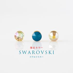 貼るピアス スワロフスキー 一粒 イヤリング 痛くない 40代 50代 30代