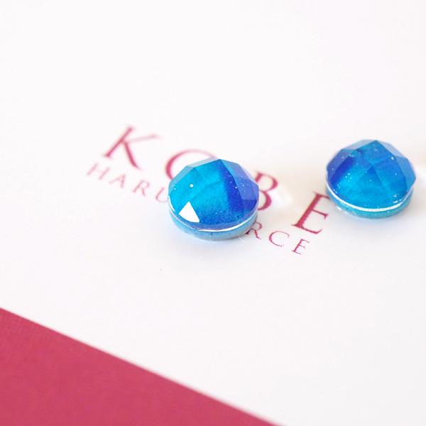 イヤリング 青 天然石 痛くない シンプル 50代 ノンホール 貼るピアス