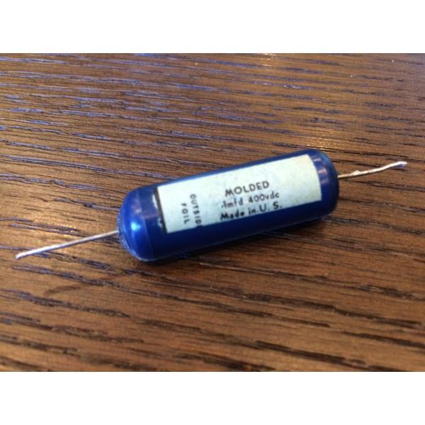 ビンテージ Ajax Blue Molded .1 400v 実数値ジャスト コンデンサ 貴重 (シ...