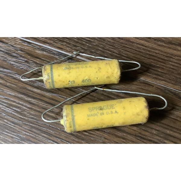 ビンテージ Sprague Wax .33 400v コンデンサ 2個セット 新品 レア (電子部品...