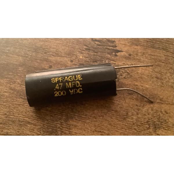 ビンテージ Sprague Black Beauty .47 200v コンデンサ 新品 (電子部品...