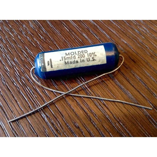 お得2個セット ビンテージ Ajax Blue Molded .15 200v コンデンサ 新品 (...
