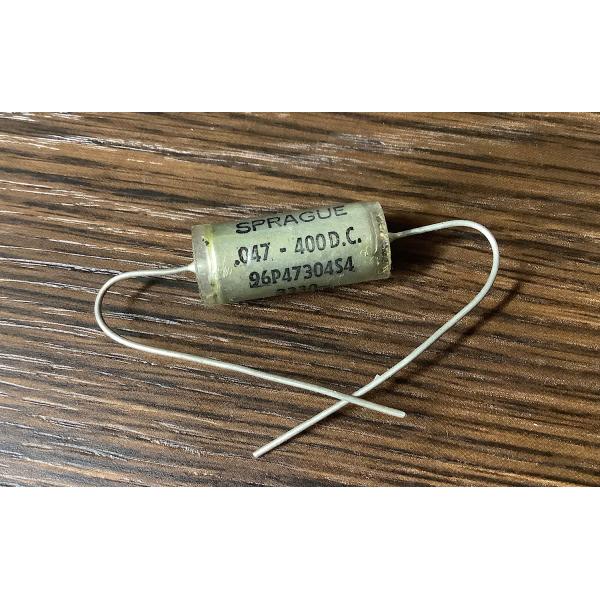 ビンテージ Sprague .047 400v コンデンサ Vitamin Q 貴重 (シングル)(...