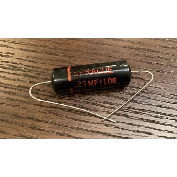 ビンテージ Sprague Black Beauty .25 200v コンデンサ 新品 (電子部品...