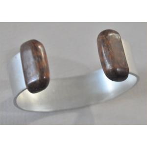 ナンタケットバスケット用のスネークウッドキャップのアルミバングル１８ｍｍ幅