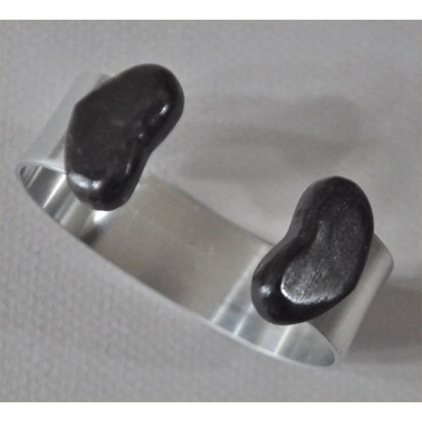 ナンタケットバスケット用のハート黒檀キャップのアルミバングル