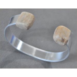 ナンタケットバスケット用のバーズアイメイプルキャップのアルミバングル１０ｍｍ幅