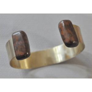 ナンタケットバスケット用のスネークウッドキャップの真鍮バングル１５ｍｍ幅