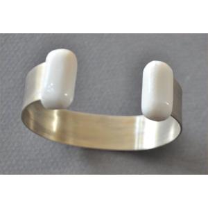 マンモス牙キャップの真鍮バングル１５ｍｍ幅