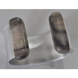 黒柿キャップのアルミバングル３０ｍｍ幅