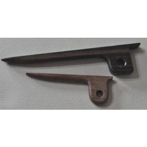 ナンタケットバスケット用の縞黒檀とローズウッドの大小ハスプセット