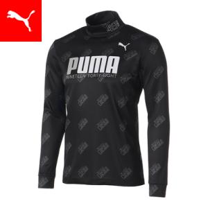 プーマ メンズ ゴルフ ポロシャツ PUMA メンズ ゴルフ シーズン プリント AOP 長袖 モックネック ポロシャツ