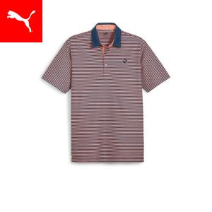 プーマ メンズ ゴルフ ポロシャツ PUMA メンズ ゴルフ ピュア ストライプ 半袖 ポロシャツ｜puma