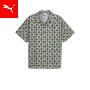 プーマ メンズ レディース ポロシャツ PUMA ユニセックス CLASSICS ニュー プレップ AOP ウーブン 半袖 シャツ
