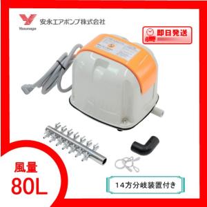 安永 エアーポンプ AP-40P ブロワー 分岐パイプ付きYasunaga AP-40P（4方分岐装置付き） エアーポンプ AP−40P 安永