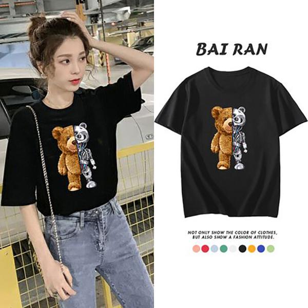大きいサイズ  レディース Ｔシャツ クマ メカ アンドロイド ウサギ かわいい 綿100％ S〜6...