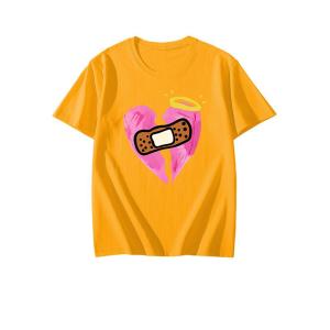 大きいサイズ  レディース Ｔシャツ ハート ばんそうこう イラスト オシャレ かわいい インスタ映え S〜5XL相当 LL 2L 3L 4L 春夏｜punimasyu