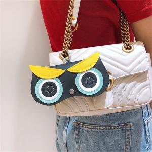 メガネケース かわいい フクロウ ホルダー付き 収納 サングラス ケース  眼鏡 メガネ ケース おしゃれ スリム 出かけ プレゼント 贈り物