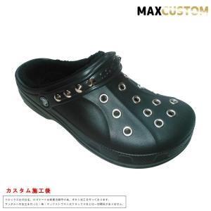 crocs クロックス パンク カスタム クロックバンド 黒 ブラック