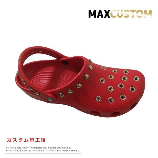 クロックス パンク カスタム クラシック（ケイマン） 赤 レッド crocs custom サンダル...