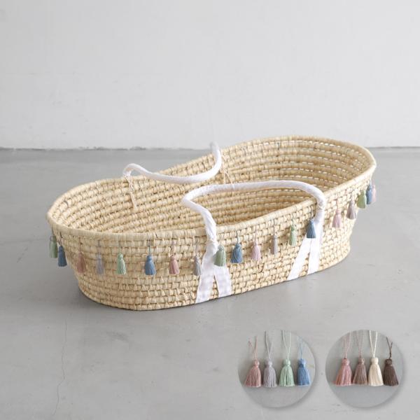 PUPPAPUPO クーファンかご クーハン クーファン タッセル付き 籐かご かご バスケット メ...